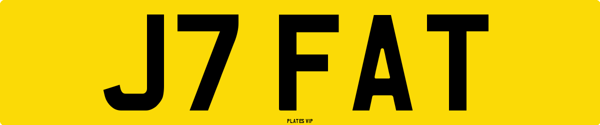 J7 FAT Number Plate