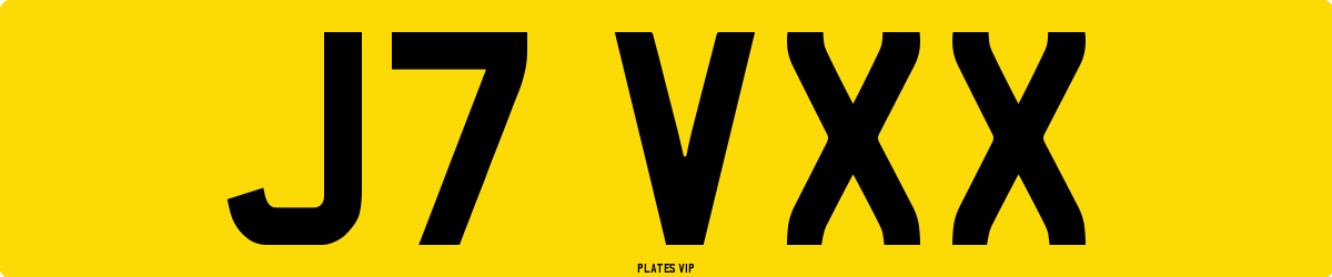 J7 VXX Number Plate