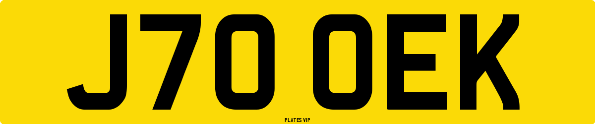 J70 OEK Number Plate