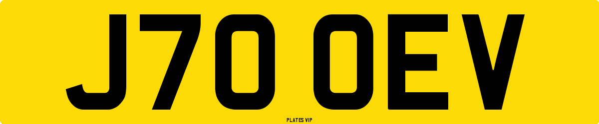 J70 OEV Number Plate