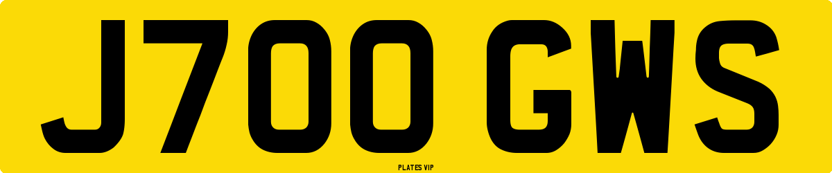 J700 GWS Number Plate