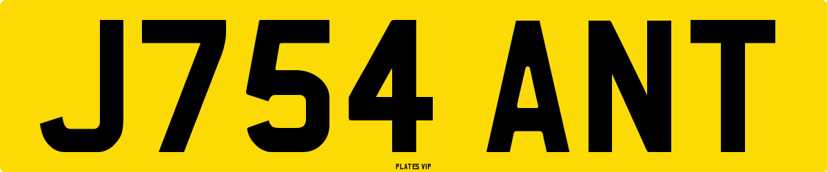 J754 ANT Number Plate