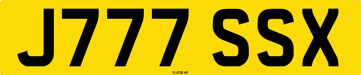 J777 SSX Number Plate