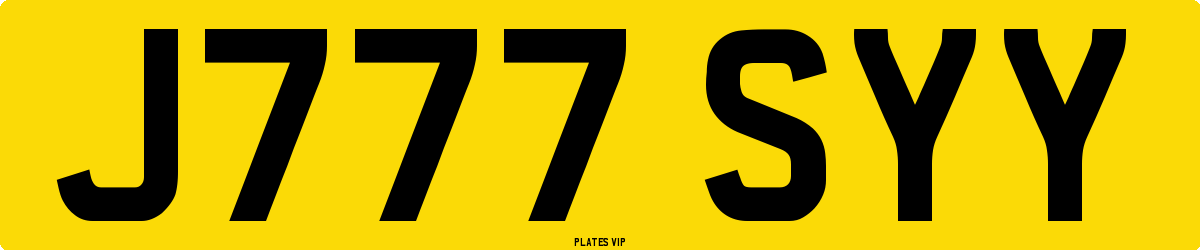 J777 SYY Number Plate