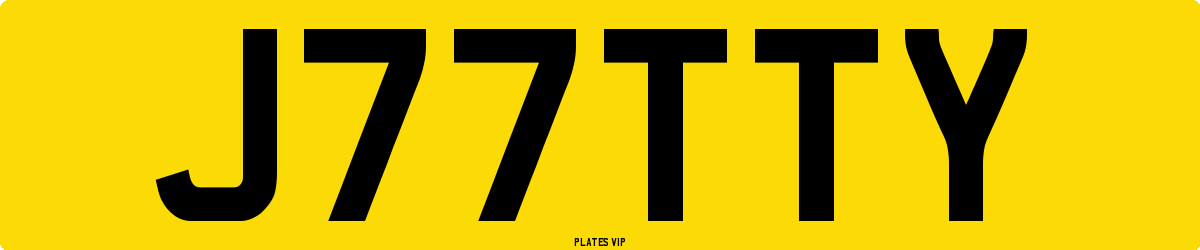 J77TTY Number Plate