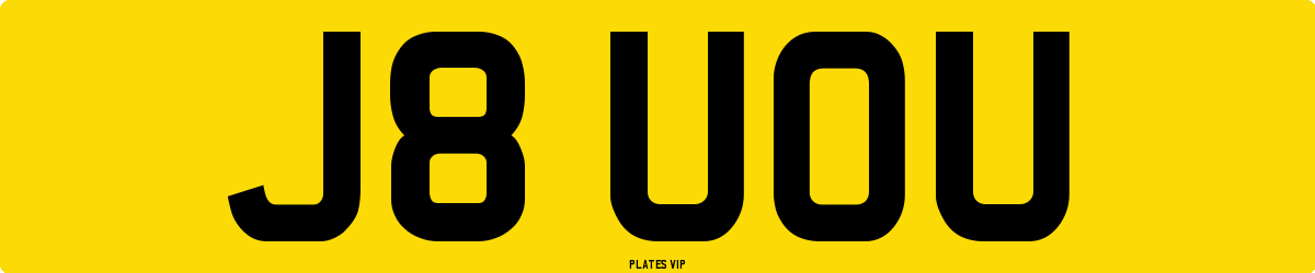 J8 UOU Number Plate