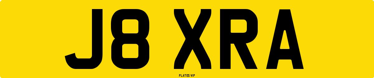 J8 XRA Number Plate