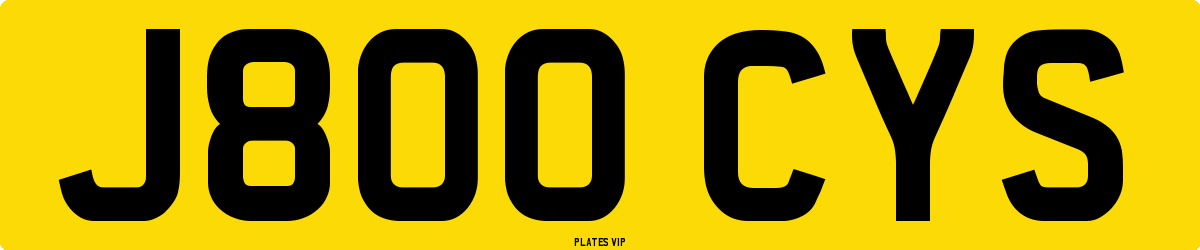 J800 CYS Number Plate