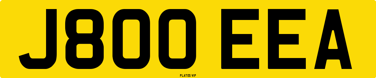 J800 EEA Number Plate