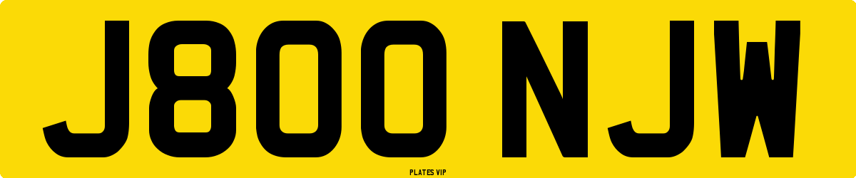 J800 NJW Number Plate