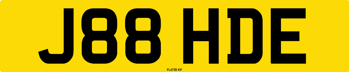 J88 HDE Number Plate