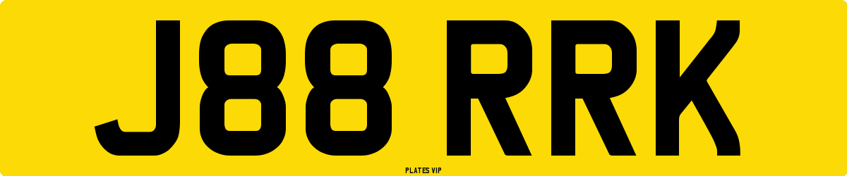 J88 RRK Number Plate