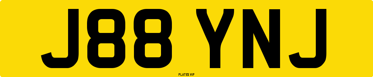 J88 YNJ Number Plate