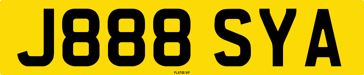 J888 SYA Number Plate