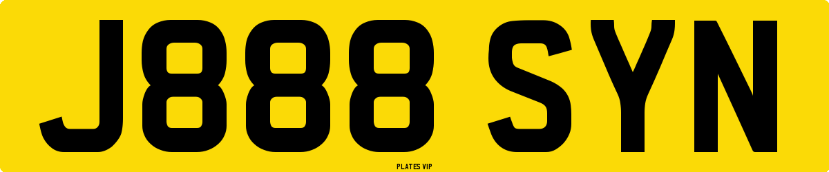 J888 SYN Number Plate