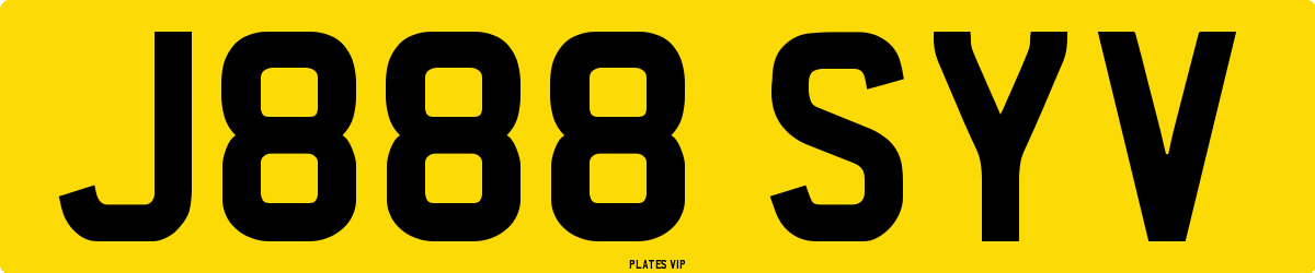 J888 SYV Number Plate
