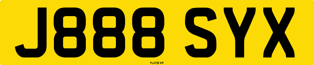 J888 SYX Number Plate