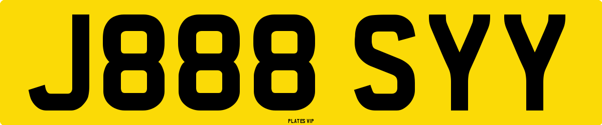 J888 SYY Number Plate