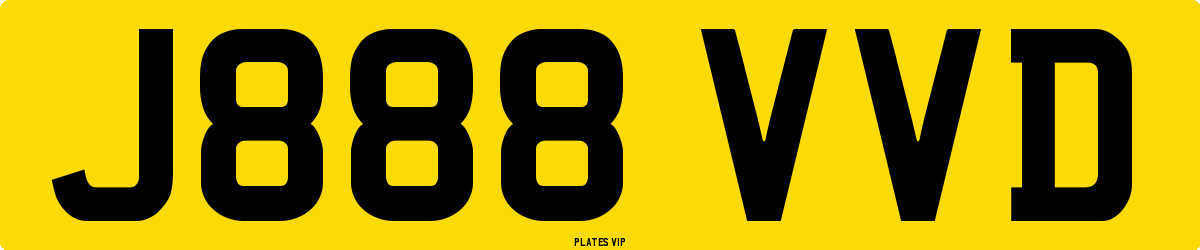 J888 VVD Number Plate