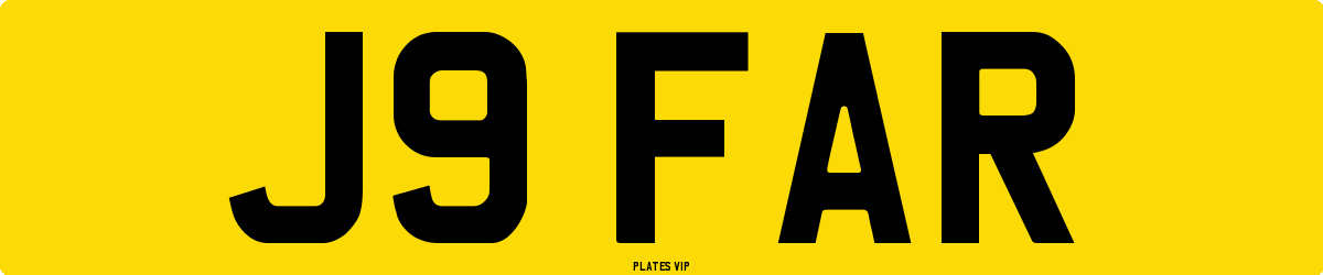 J9 FAR Number Plate