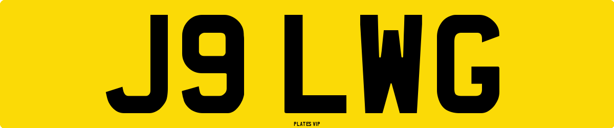 J9 LWG Number Plate