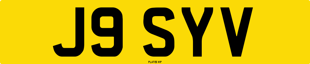 J9 SYV Number Plate
