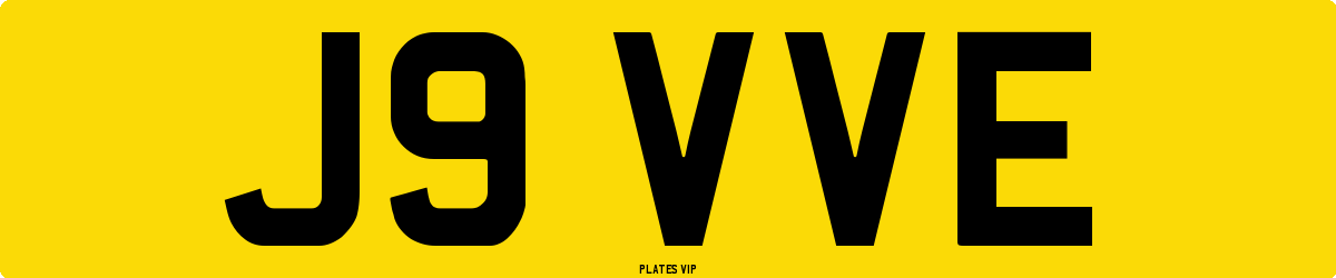 J9 VVE Number Plate