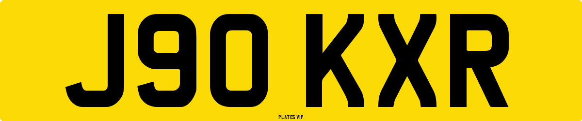 J90 KXR Number Plate