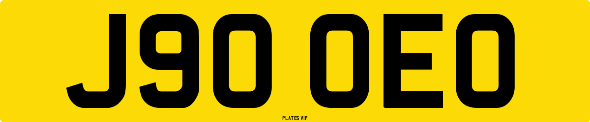 J90 OEO Number Plate