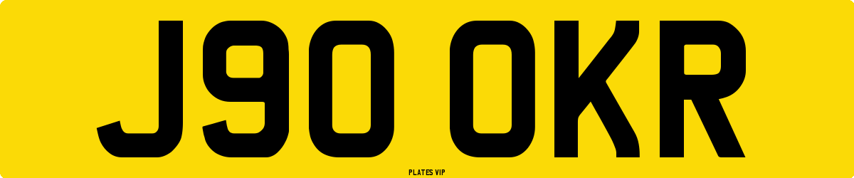 J90 OKR Number Plate