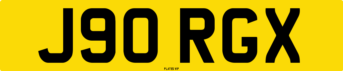 J90 RGX Number Plate