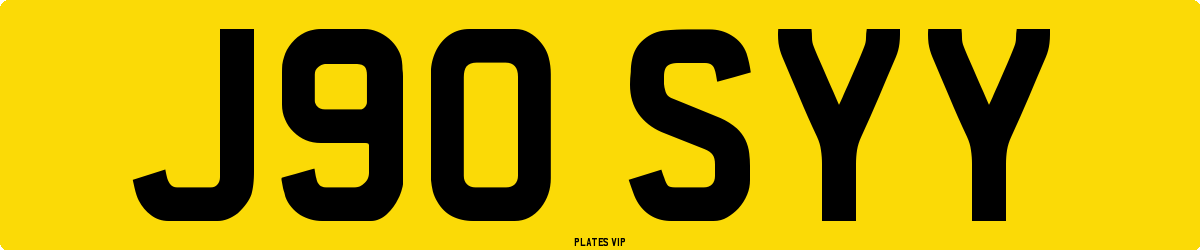 J90 SYY Number Plate