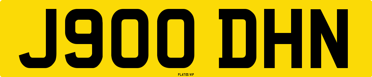 J900 DHN Number Plate