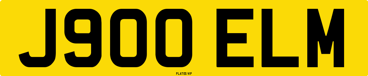 J900 ELM Number Plate