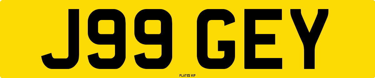 J99 GEY Number Plate
