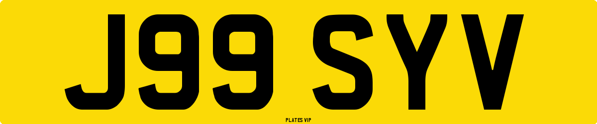 J99 SYV Number Plate