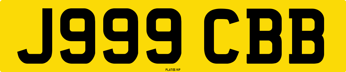 J999 CBB Number Plate