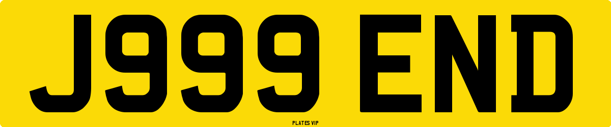 J999 END Number Plate