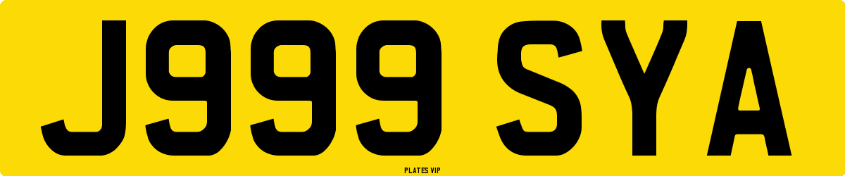 J999 SYA Number Plate