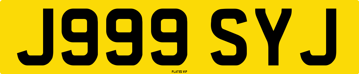 J999 SYJ Number Plate