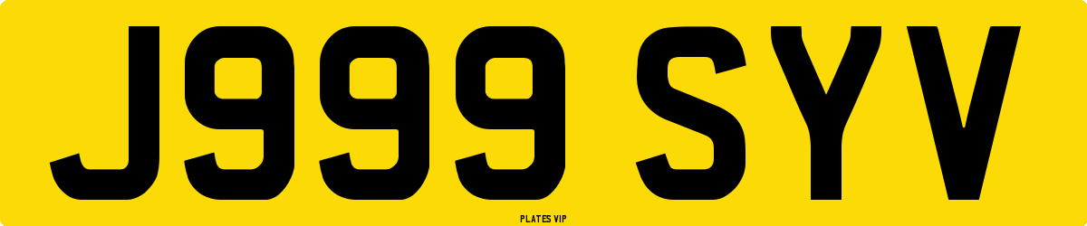 J999 SYV Number Plate