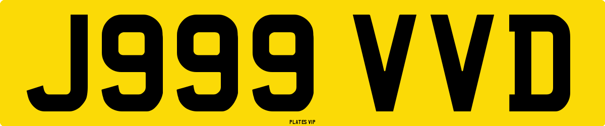 J999 VVD Number Plate