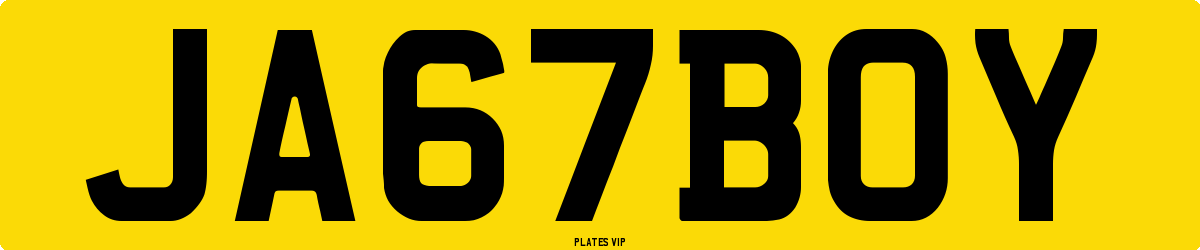 JA 67 BOY Number Plate