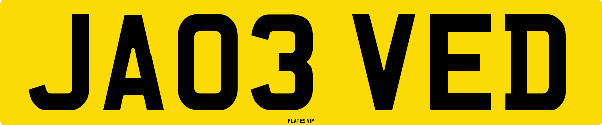 JA03 VED Number Plate