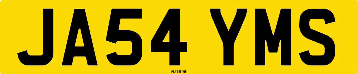 JA54 YMS Number Plate