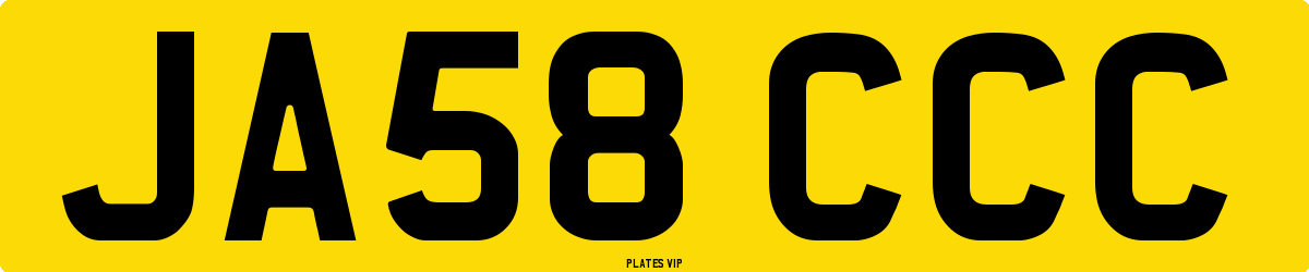 JA58 CCC Number Plate