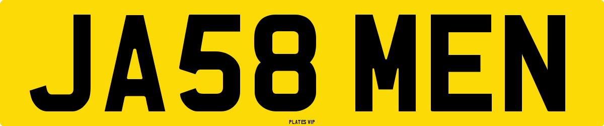 JA58 MEN Number Plate