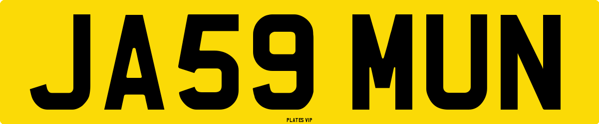 JA59 MUN Number Plate