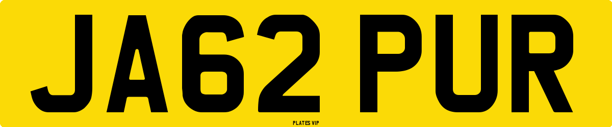 JA62 PUR Number Plate