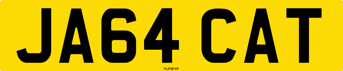 JA64 CAT Number Plate